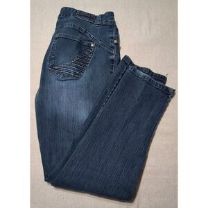 Style & Co Straight Leg Womens Sz 10 Dark Jeweled Blue Denim Stretch Jeans Y2K Z